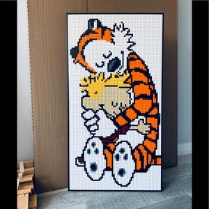 Signed Calvin And Hobbes LEGO Wall Art By Artist